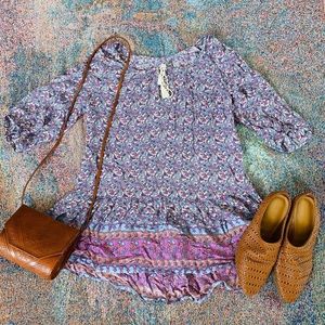 Boho floral flowery hippie urban blouse top